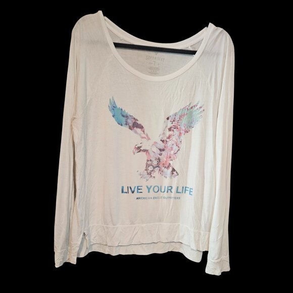 American Eagle Soft & Sexy Long Sleeve Graphic Tee Size Large - Picture 2 of 5